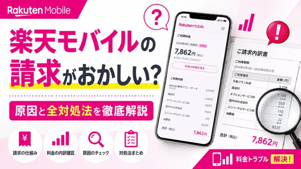楽天モバイルの請求がおかしい？原因と全対処法を徹底解説