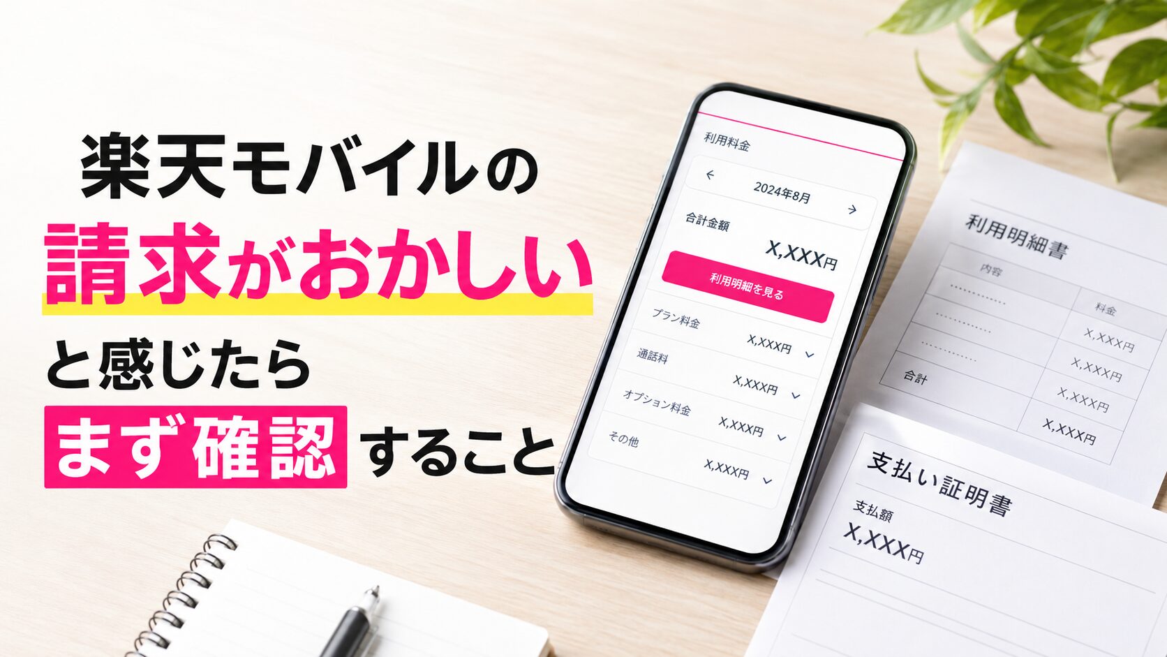 楽天モバイルの請求がおかしいと感じたら最初に確認すること