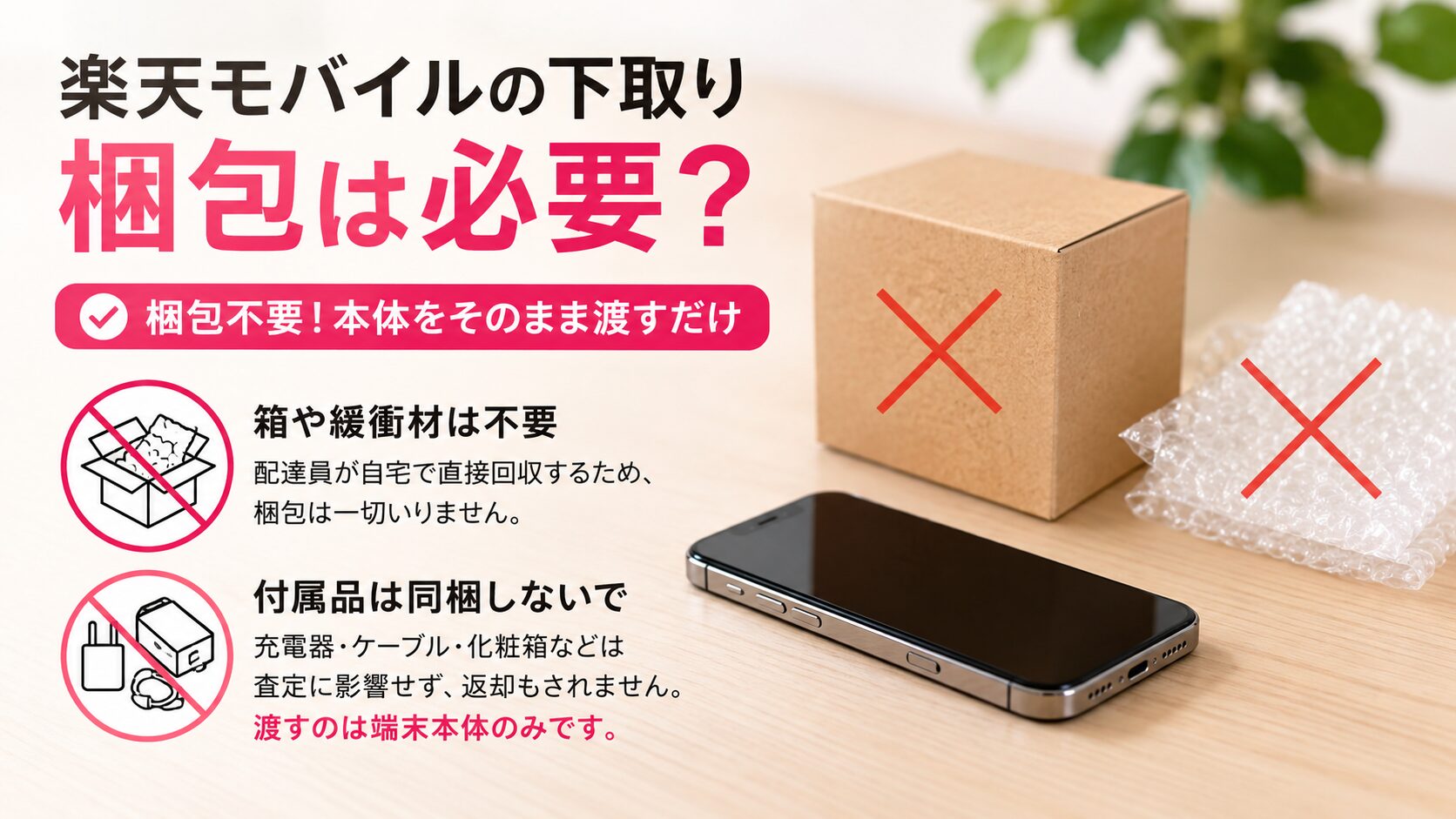 楽天モバイルの下取りに梱包は必要？