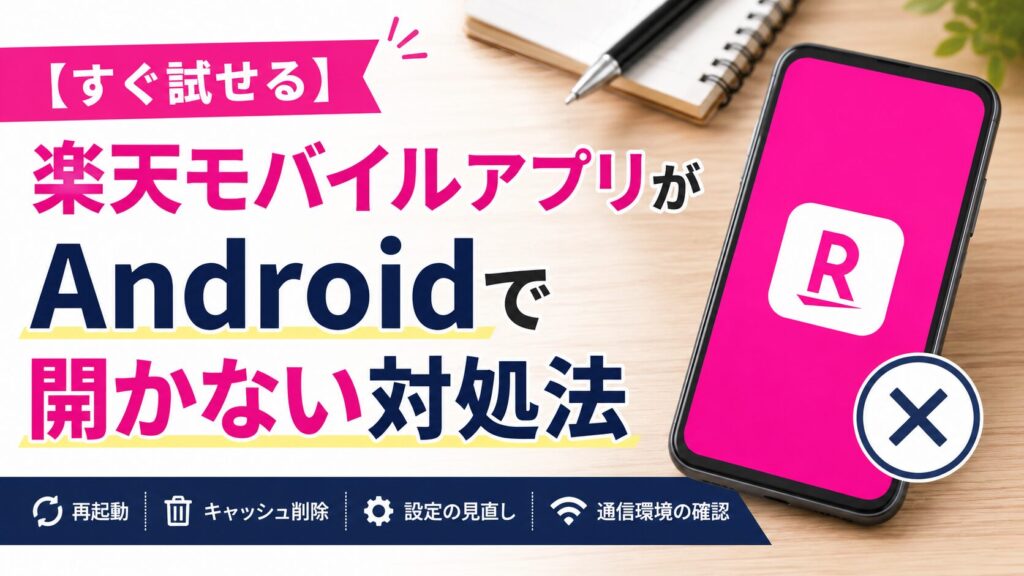 【すぐ試せる】楽天モバイルアプリがAndroidで開かない対処法