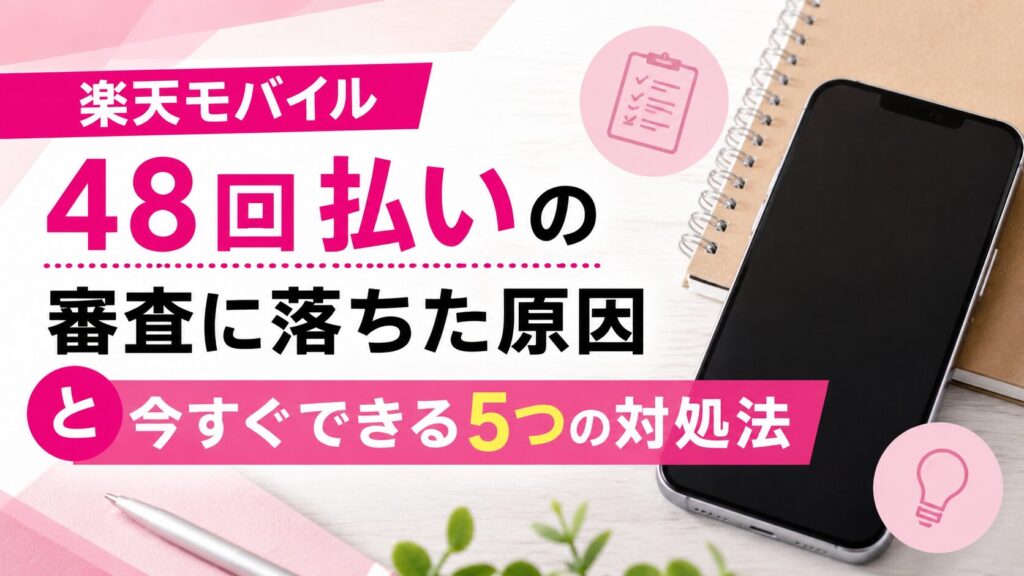 楽天モバイル48回払いの審査に落ちた原因と今すぐできる5つの対処法
