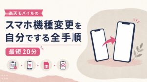 楽天モバイルのスマホ機種変更を自分でする全手順【最短20分】