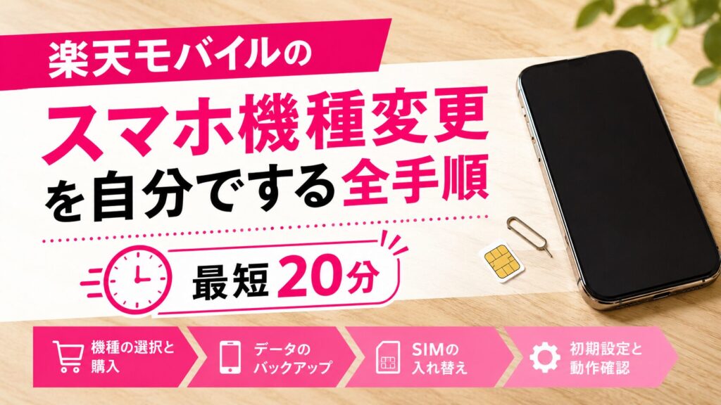 楽天モバイルのスマホ機種変更を自分でする全手順【最短20分】