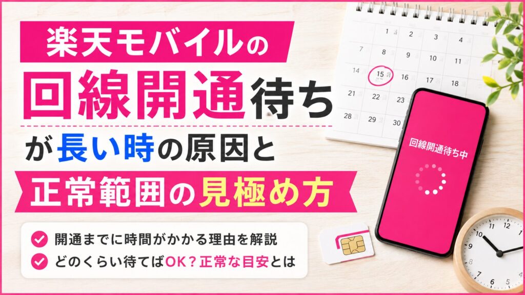 楽天モバイルの回線開通待ちが長い時の原因と正常範囲の見極め方