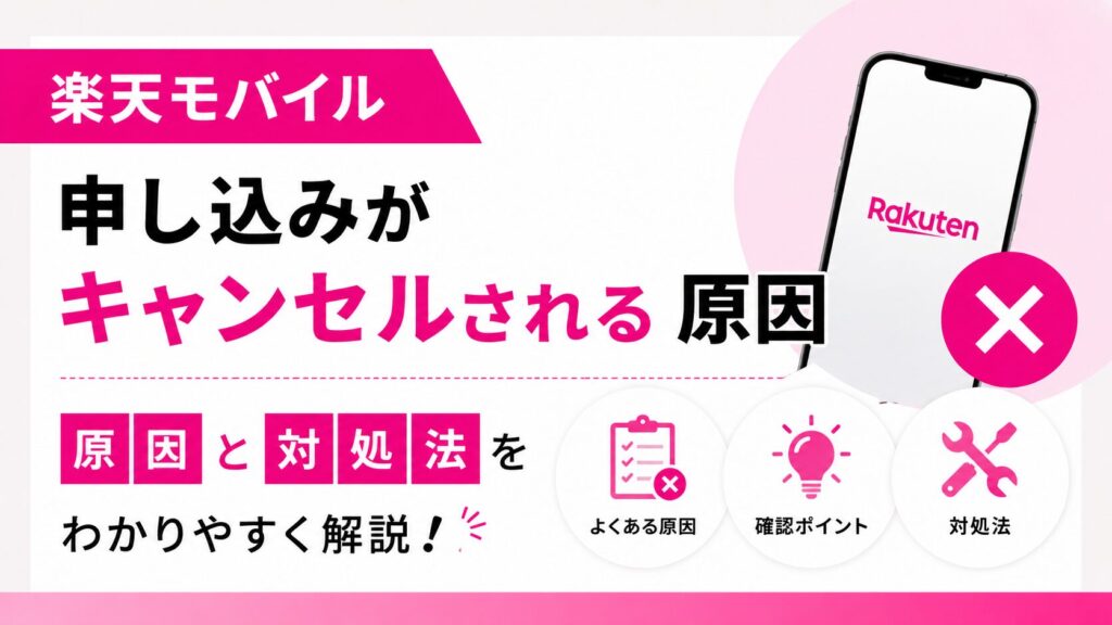 何度やっても楽天モバイルの申し込みがキャンセルされる原因と対処法