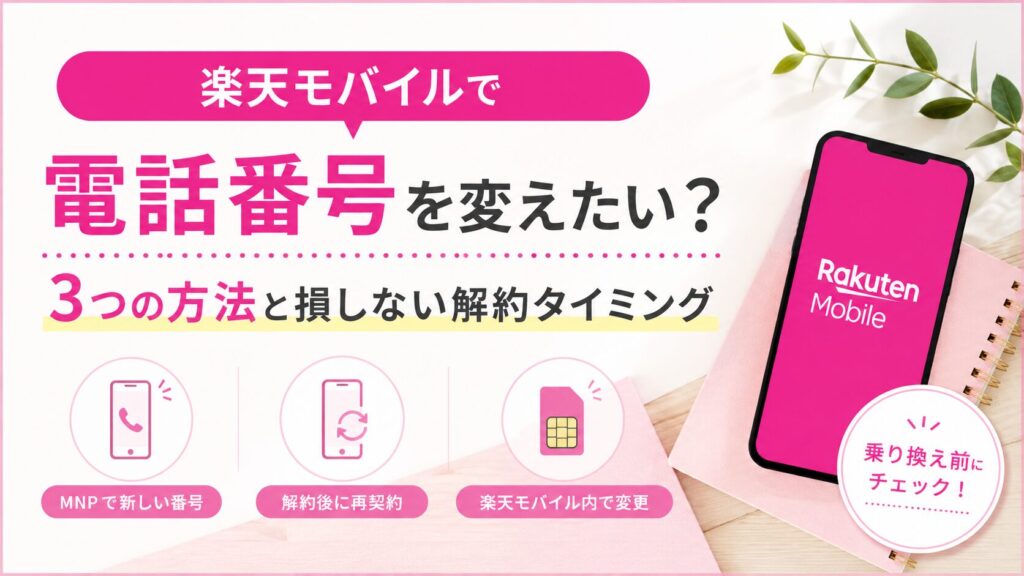 楽天モバイルで電話番号を変えたい？3つの方法と損しない解約タイミング