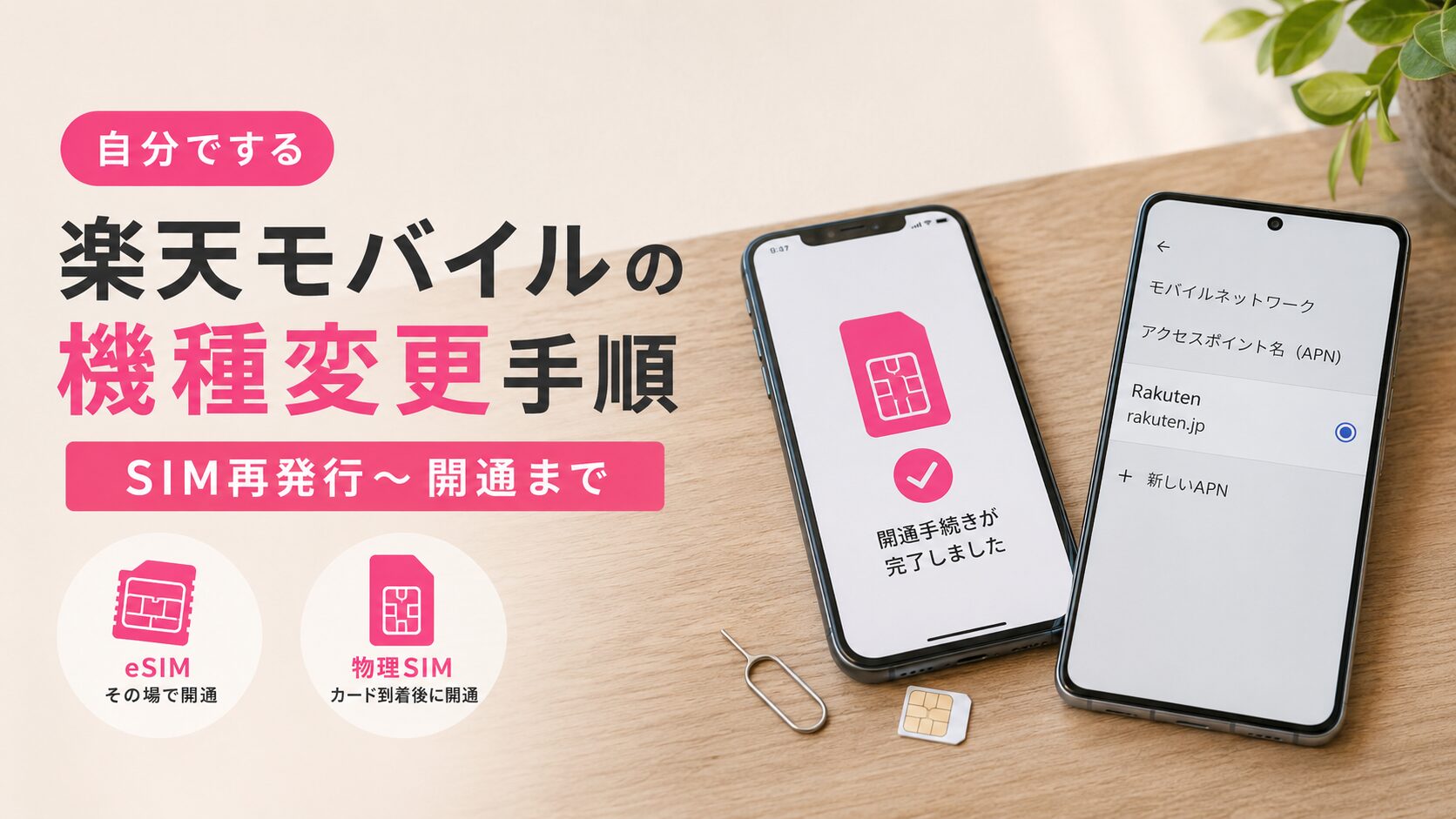 自分でする楽天モバイルの機種変更手順（SIM再発行〜開通）
