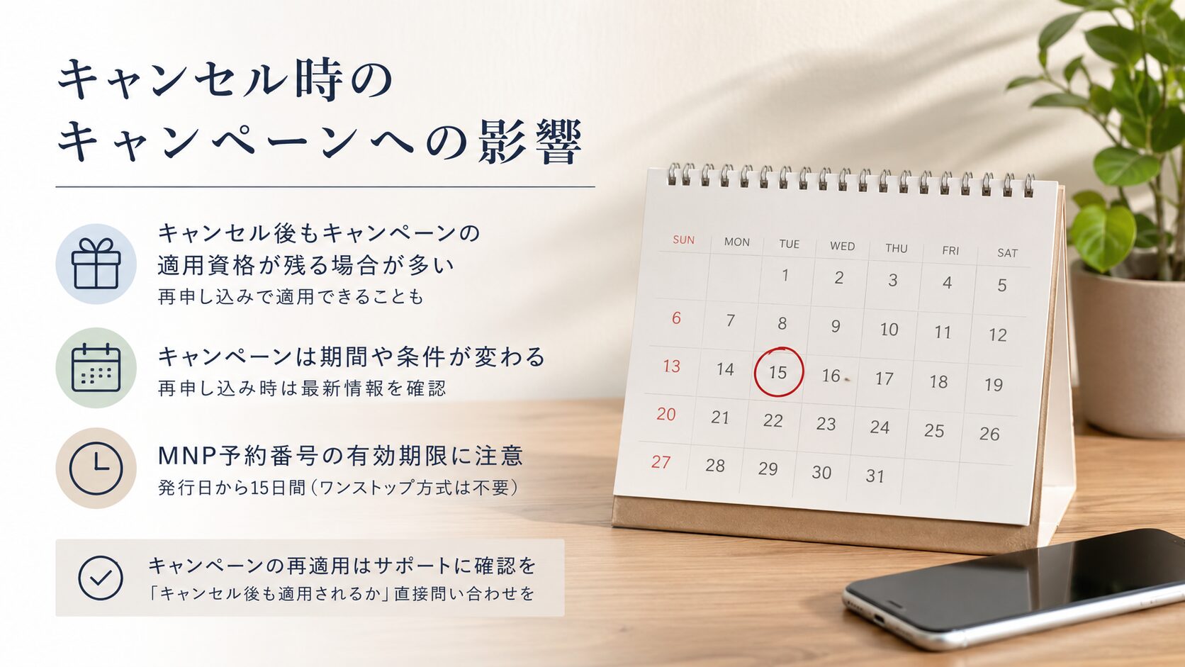 キャンセルされたときのキャンペーンへの影響