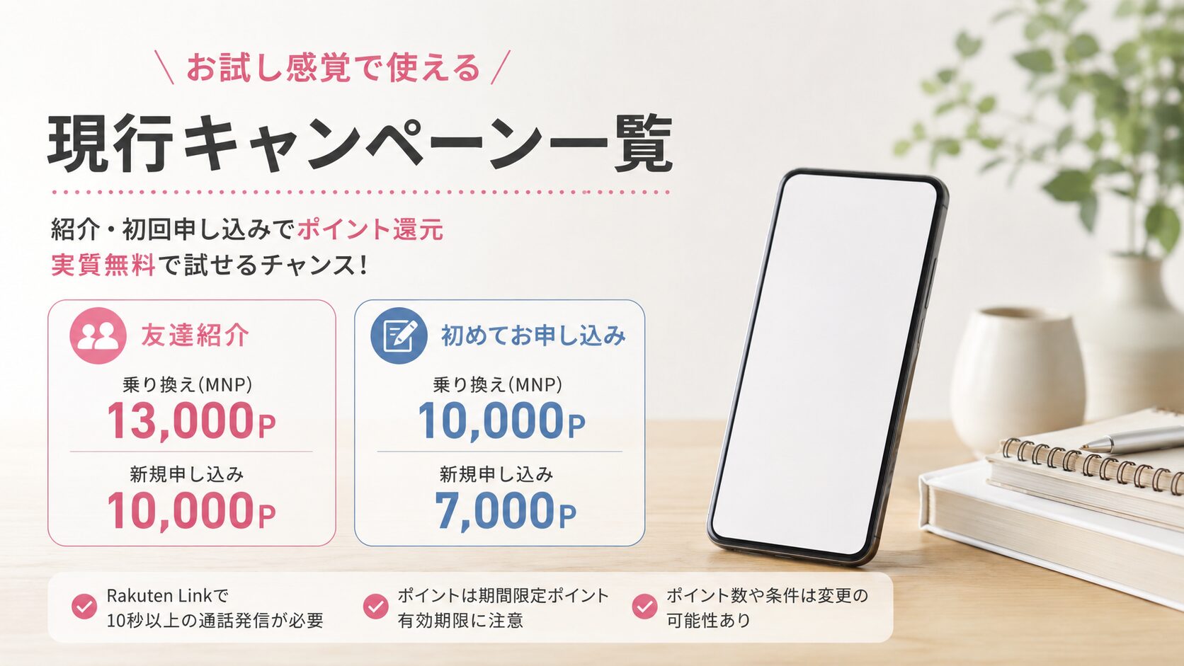 お試し感覚で使える現行キャンペーン一覧