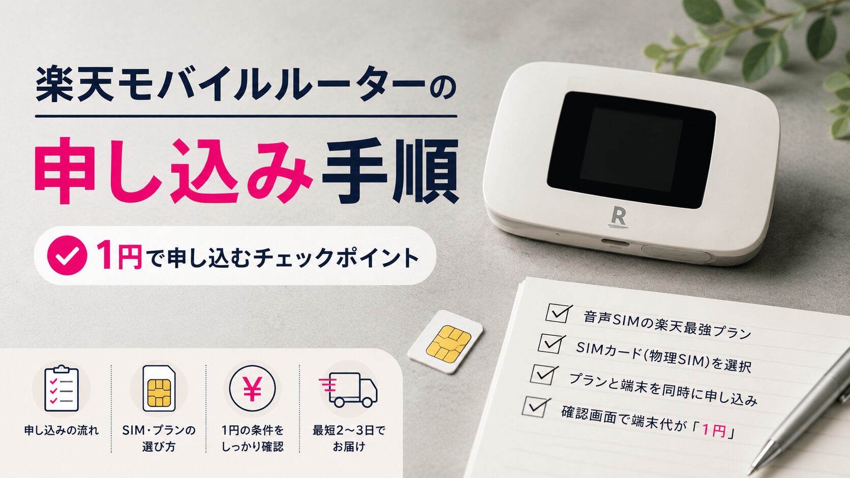楽天モバイルルーターの申し込み手順