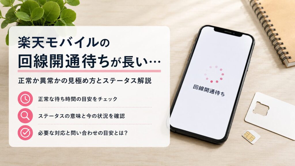 楽天モバイルの回線開通待ちが長い…正常か異常か
