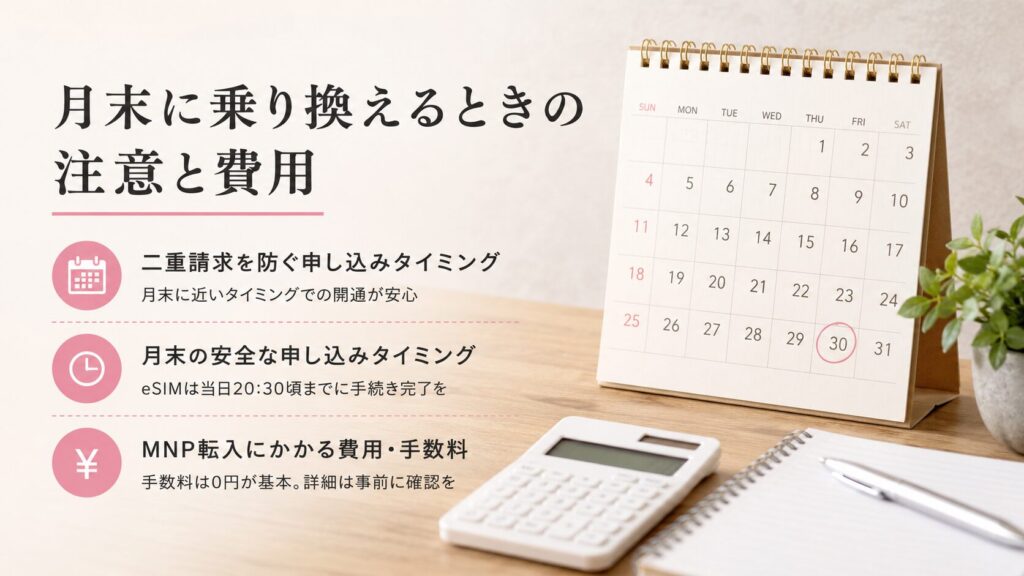 月末に乗り換えるときの注意と費用