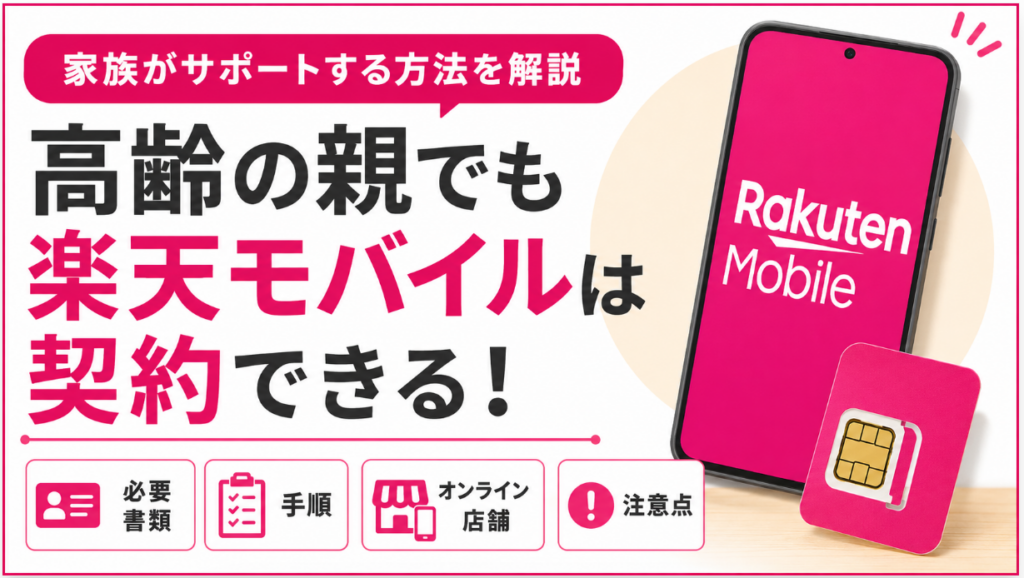 楽天モバイルは高齢者だと契約できない？代理契約の可否と必要書類