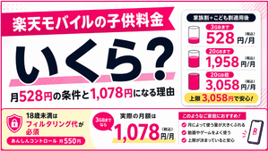 楽天モバイルの子供料金はいくら?月528円の条件と1,078円になる理由