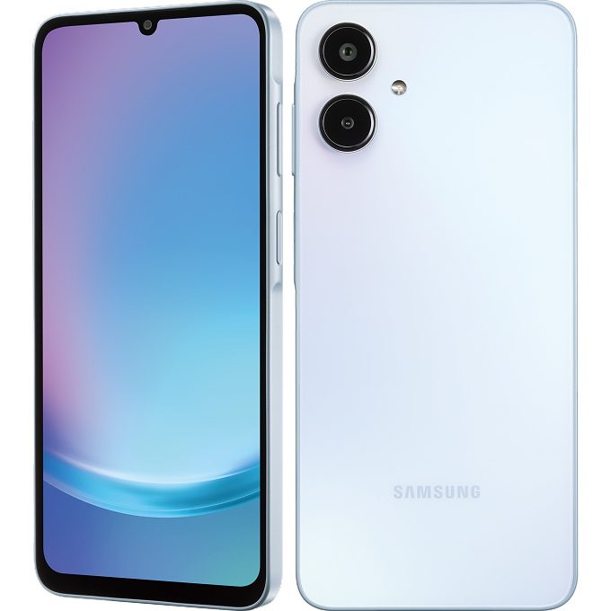 楽天モバイルが取り扱うSamsung Galaxy A25 5Gの前面と背面